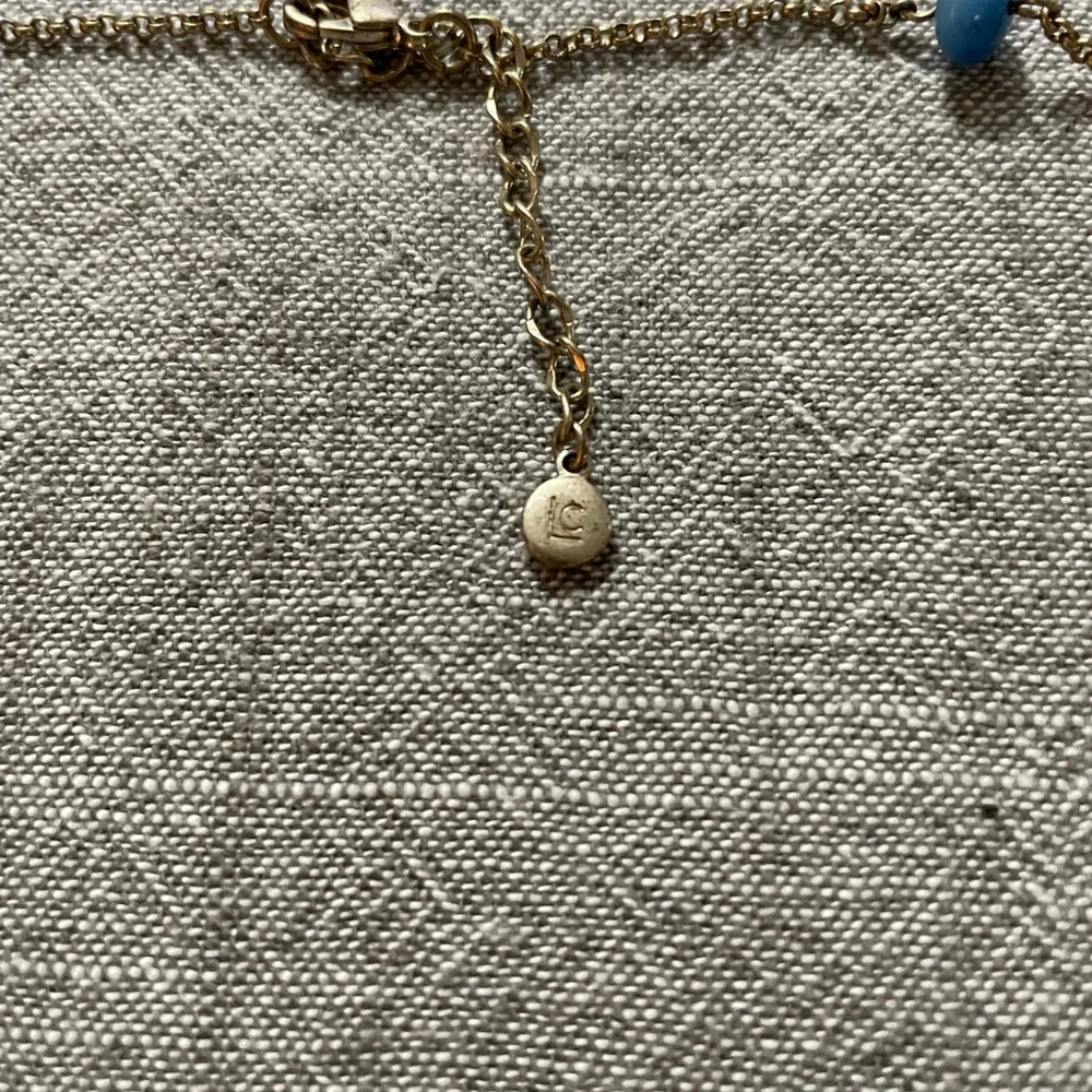 LC Lauren Conrad Blue Beaded Necklace with Pendant